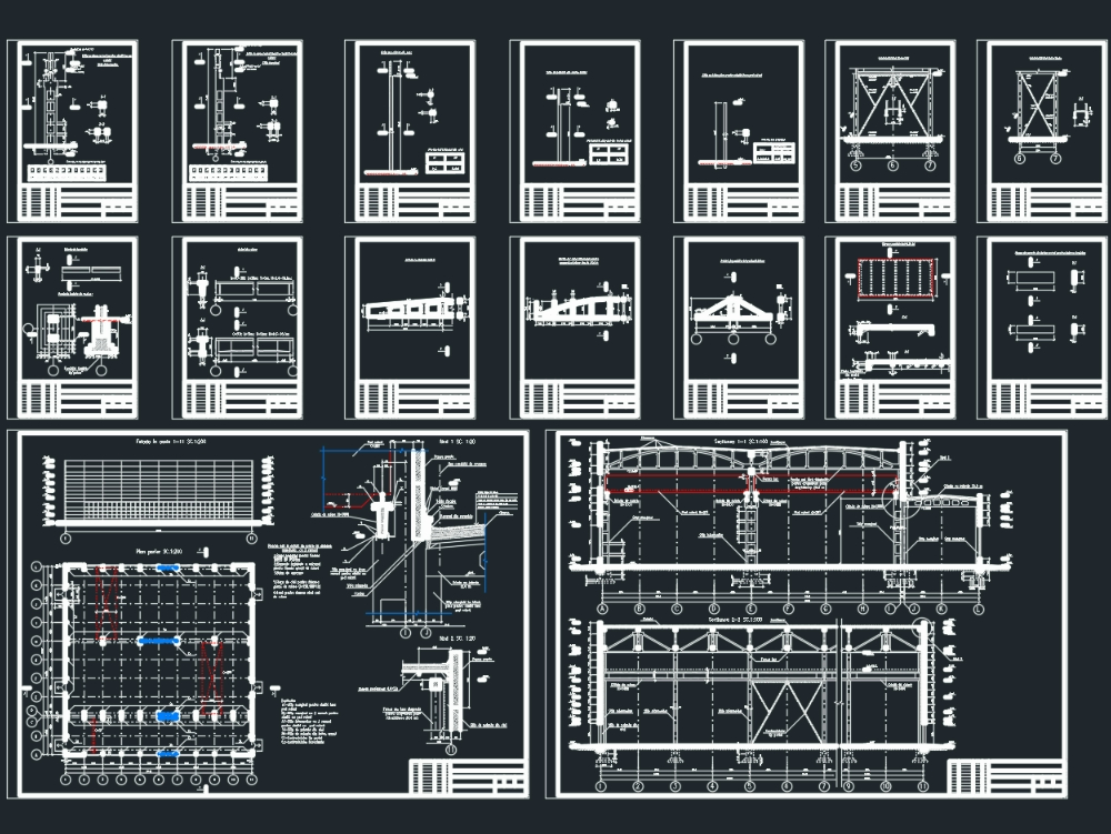 Structural steel CAD engineering drawings