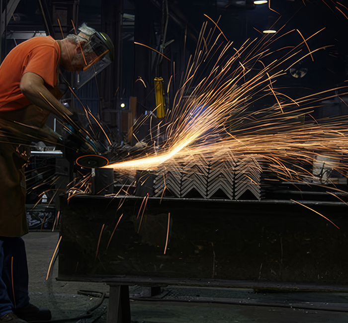 Steel erectors on site